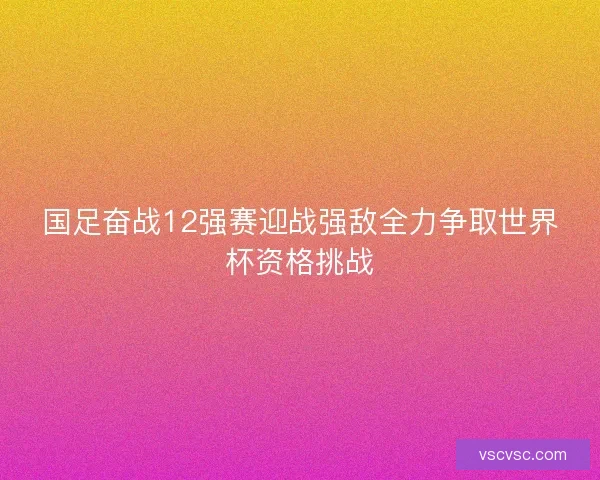 国足奋战12强赛迎战强敌全力争取世界杯资格挑战